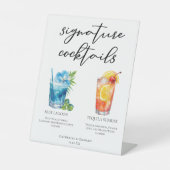 Tropical Island Wedature Cocktails Menü Sockelschild (Vorderseite)