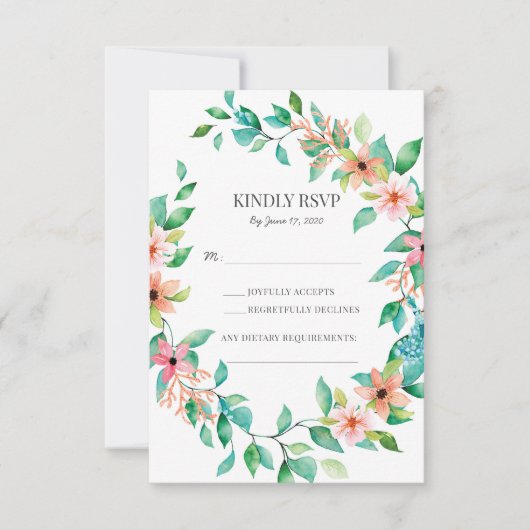 Tropical Island Wedding Luau RSVP Karten (Vorderseite)