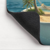 Tropical Island With Hammock in a Teacup Mousepad (Ecke)