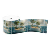 Tropical Island With Hammock in a Teacup Ripsband (Spule)