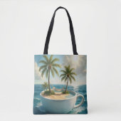 Tropical Island With Hammock in a Teacup Tasche (Vorderseite)