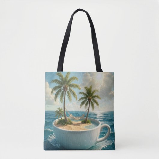 Tropical Island With Hammock in a Teacup Tasche (Vorderseite)