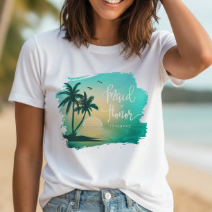 Tropical Isle Maid of Honor Türkis ID581 T-Shirt