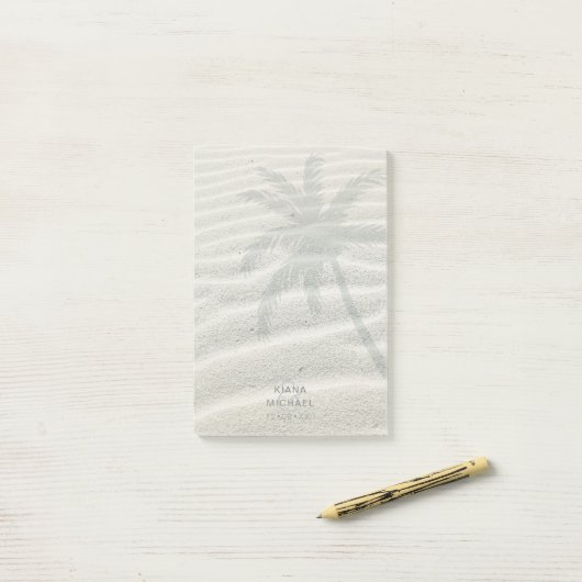 Tropical Isle Palm Tree and Sand ID581 Post-it Klebezettel (Auf Schreibtisch)