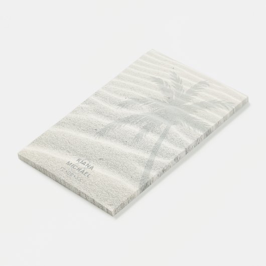 Tropical Isle Palm Tree and Sand ID581 Post-it Klebezettel (angewinkelt)
