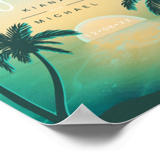 Tropical Isle Sunrise Cards & Gifts Aquamarin ID58 Poster (Ecke)