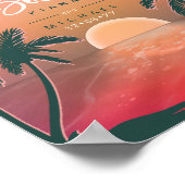 Tropical Isle Sunrise Guest Book Pink ID581 Poster (Ecke)