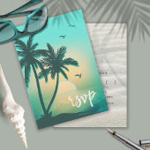 Tropical Isle Sunrise Wedding Aquamarin ID581 RSVP