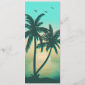 Tropical Isle Sunrise Wedding Menü Aquamarin ID581 Menükarte (Rückseite)