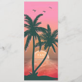 Tropical Isle Sunrise Wedding Menu Pink ID581 Menükarte (Rückseite)