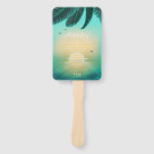 Tropical Isle Sunrise Wedding Zeremonie Aquamarin  Fächer (Vorderseite)