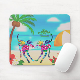 Tropical Italian Greyhounds Mousepad