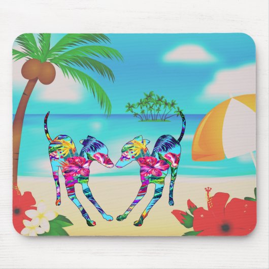 Tropical Italian Greyhounds Mousepad (Vorne)