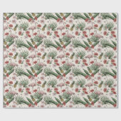 Tropical Ivory Flamingo Blumenmuster Geschenkpapier (Flach)