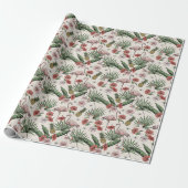 Tropical Ivory Flamingo Blumenmuster Geschenkpapier (Ungerollt)