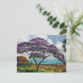 Tropical Jacaranda Tree Art Postkarte (Stehend Vorderseite)