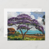 Tropical Jacaranda Tree Art Postkarte (Vorne/Hinten)