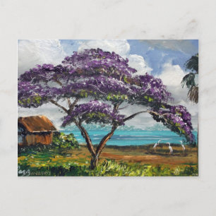 Tropical Jacaranda Tree Art Postkarte