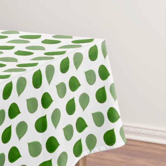 Tropical Jade Tree Green Blätter auf Weiß Tischdecke (Beispiel)