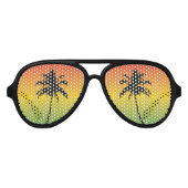 Tropical Jamaica Island Sunset and Palm Trees Partybrille (Vorderseite)