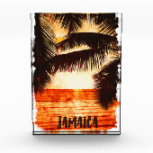 Tropical Jamaica Sunset Caribbean Island Fotoblock (Vorderseite)