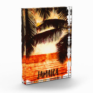 Tropical Jamaica Sunset Caribbean Island Fotoblock