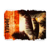 Tropical Jamaica Sunset Caribbean Island Magnet (Horizontal)