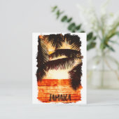 Tropical Jamaica Sunset Caribbean Island Postkarte (Stehend Vorderseite)