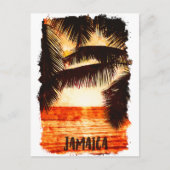 Tropical Jamaica Sunset Caribbean Island Postkarte (Vorderseite)