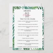 Tropical Junggeselinnen-Abschied Truth or Dare Fun Einladung (Vorderseite)