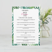 Tropical Junggeselinnen-Abschied Truth or Dare Fun Einladung (Stehend Vorderseite)