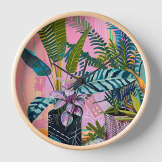 Tropical Jungle Art Print – Vibrant Botanical Uhr