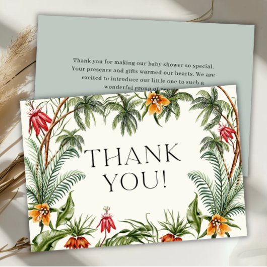 Tropical Jungle Baby Dusche Danke Karte