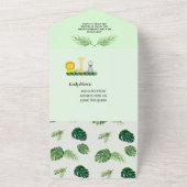 Tropical Jungle Baby Showeinlage All In One Einladung (Außenbereich)