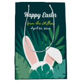 Tropical Jungle Easter Bunny Custom Gift Bag Mittlere Geschenktüte (Vorderseite)