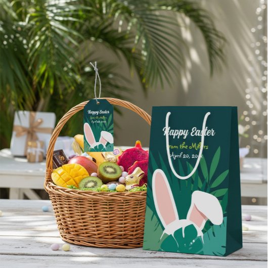 Tropical Jungle Easter Bunny Custom Gift Bag Mittlere Geschenktüte
