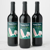 Tropical Jungle Easter Bunny Custom Wine Label Weinetikett (Flaschen)
