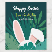 Tropical Jungle Easter Bunny Custom Wine Label Weinetikett (Einzelnes Label)
