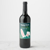 Tropical Jungle Easter Bunny Custom Wine Label Weinetikett (Vorderseite)