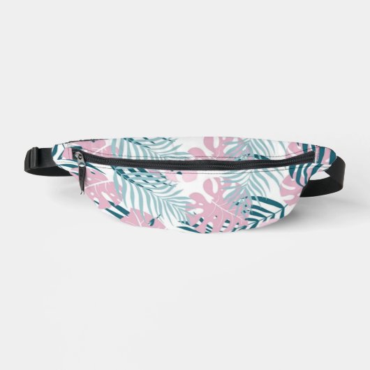 Tropical jungle exotic pink leaves summer nature bauchtasche (Vorderseite)