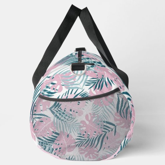 Tropical jungle exotic pink leaves summer nature  duffle bag (Rechts)
