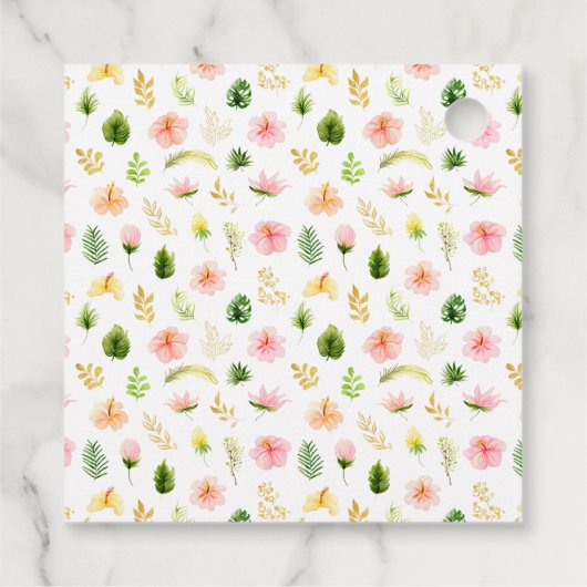 Tropical Jungle Floral Baby Dusche Vielen Dank Geschenkanhänger (Rückseite)