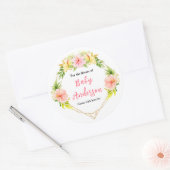 Tropical Jungle Floral Baby Shower Bookplate Runder Aufkleber (Umschlag)