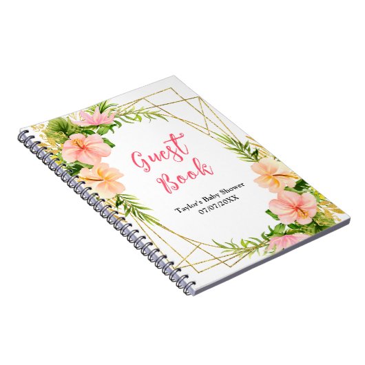 Tropical Jungle Floral Baby Shower Guest Book Notizblock (Rechte Seite)