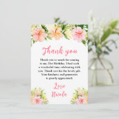 Tropical Jungle Floral Birthday Dankeskarte (Stehend Vorderseite)