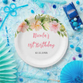 Tropical Jungle Floral Birthday Pappteller (Party)