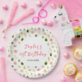 Tropical Jungle Floral Birthday Pappteller (Party)