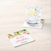 Tropical Jungle Floral Birthday Rechteckiger Pappuntersetzer (Vor Ort)