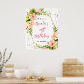 Tropical Jungle Floral Birthday Welcome Poster (Küche)