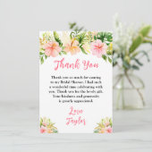 Tropical Jungle Floral Bridal Shower Dankeskarte (Stehend Vorderseite)